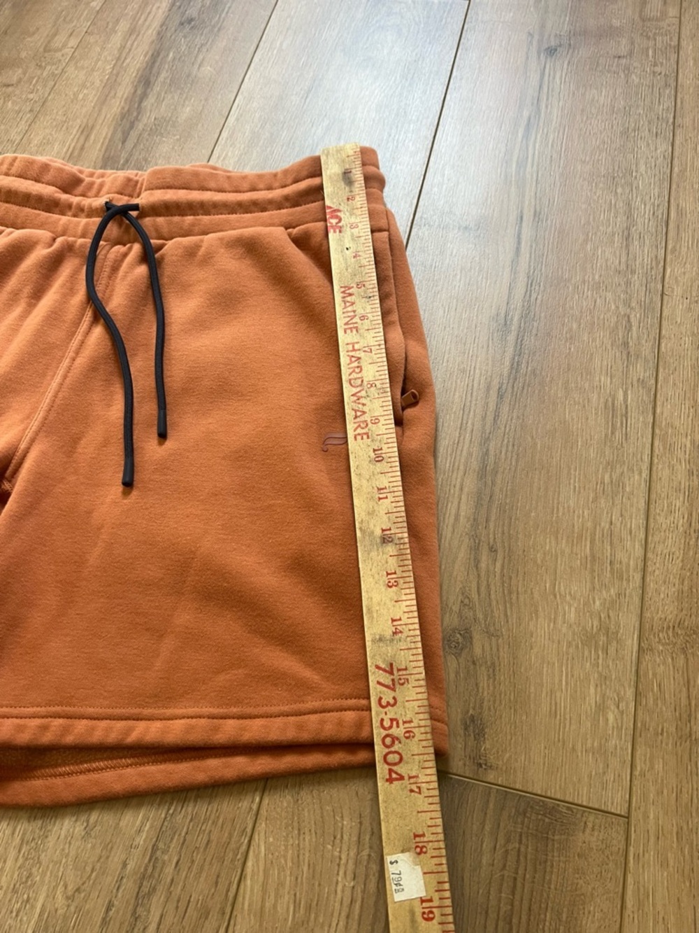 Fabletics Rust Orange Drawstring Sweat Shorts Medium - Picture 5 of 6